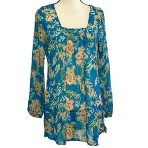Bacci Dress Mini S Blue Sheer Floral Crepé